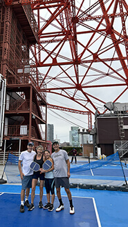 Taking our game to new heights: Peter and Jayne Lloyd-Jones, left, with Allyson and David Karo.